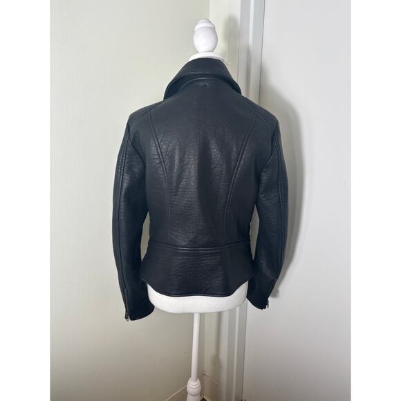 Free People Faux Leather Biker Jacket Size 8 - Picture 3 of 3